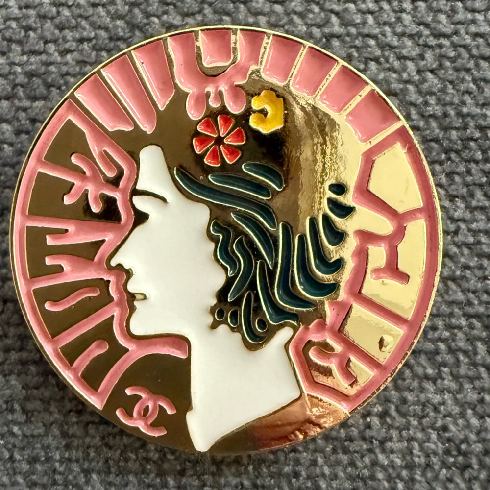 Coco Gold and Pink Brooch